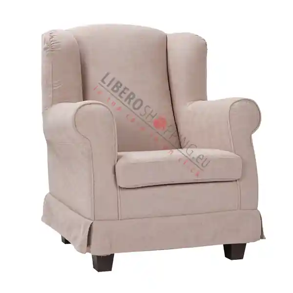 Poltrona imbottita BERGERE in tessuto sfoderabile Beige