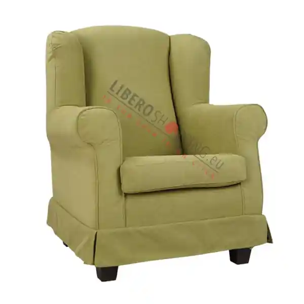 Poltrona imbottita BERGERE in tessuto sfoderabile Verde