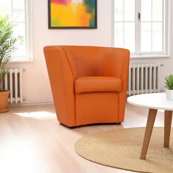 Poltrona in ecopelle Arancio Valentina per casa ufficio