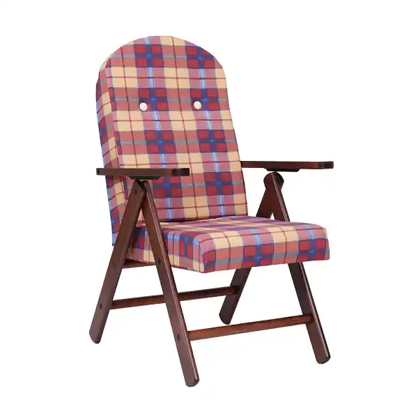 Poltrona in legno di faggio reclinabile tessuto Bordeaux AMALFI