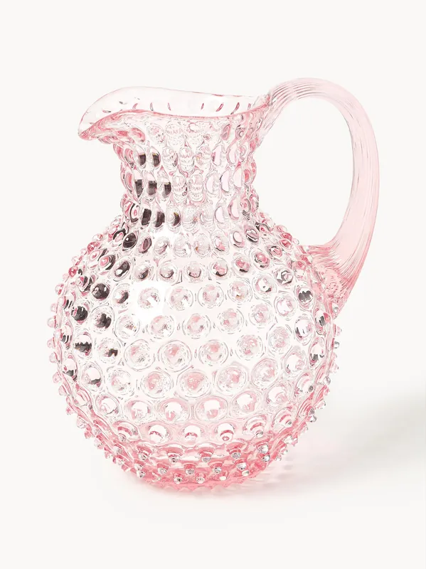 Brocca in vetro soffiato Hobnail 2 L