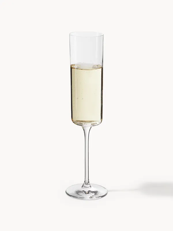 Set di 4 flute da champagne in cristallo Xavia