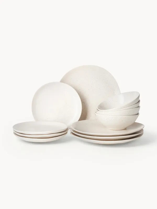 Servizio di piatti fatti a mano Nordic Vanilla, 4 persone (12 pz)