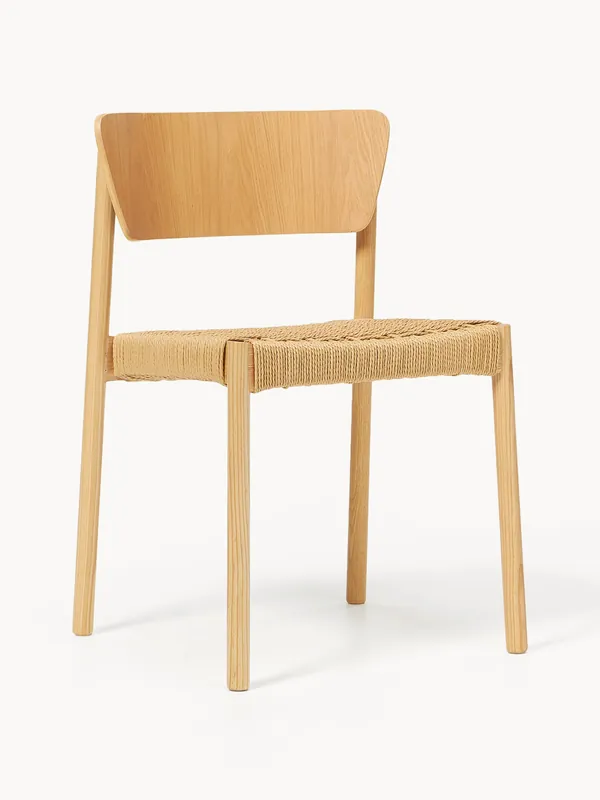 Sedie in legno con seduta in rattan Danny 2 pz