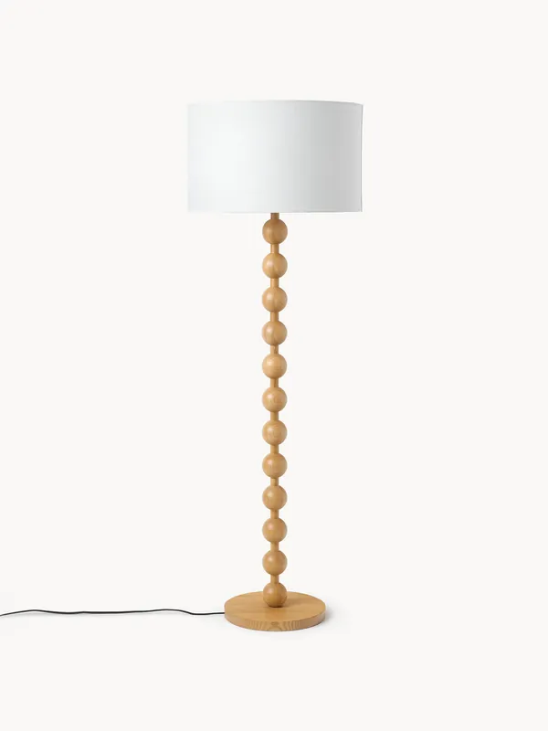 Lampada da terra con base in legno Shona
