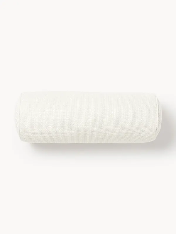 Cuscino rullo in bouclé con bordino Aya