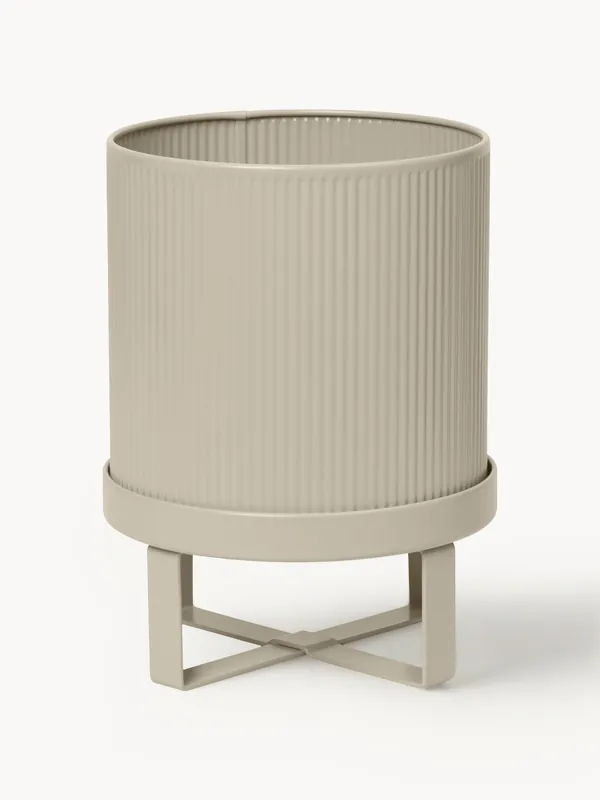 Portavaso con superficie millerighe Bau, alt. 24 cm