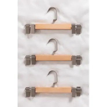 Set di 6 appendini con pinza in legno e acciaio Rita