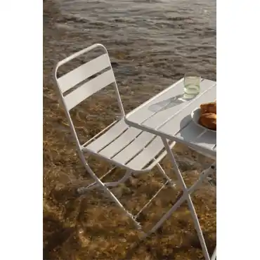 Sedia da giardino pieghevole in acciaio Janti