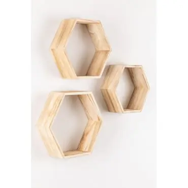 Set di 3 mensole da parete in legno Mijali
