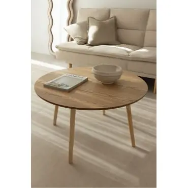 Tavolino da caffè rotondo Ø80 cm in legno Docc