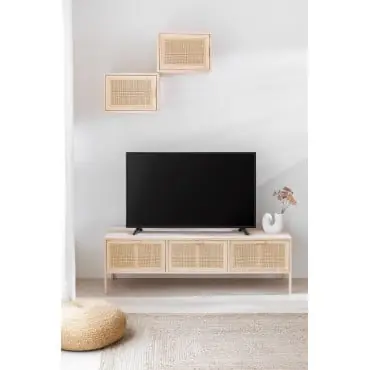 Mobile TV 135x45 cm in rattan e legno Reyna