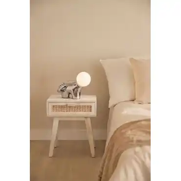 Comodino 45x30 cm con cassetto in legno Ralik Design