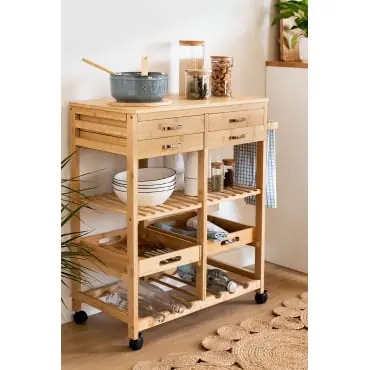 Carrello da cucina in bambù Sutton
