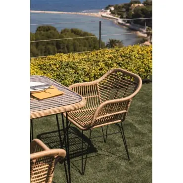 Sedia da giardino con braccioli in rattan sintetico Zole