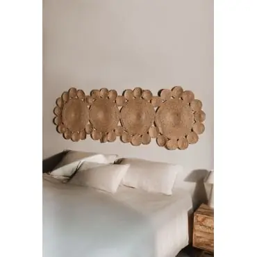 Testiera in juta Otilie per letto da 150 cm