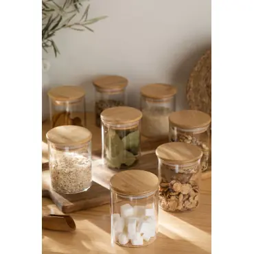 Set da 8 barattoli Ø8 cm in vetro Seyne