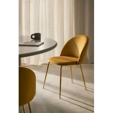 Sedia da pranzo imbottita in velluto Kana Design