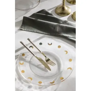 Set di 4 piatti piani in vetro Exton