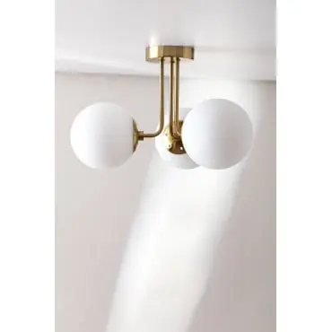 Lampada da soffitto con 3 sfere di vetro Garland