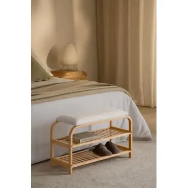 Panca scarpiera 70 cm in legno di bambù Kaupo
