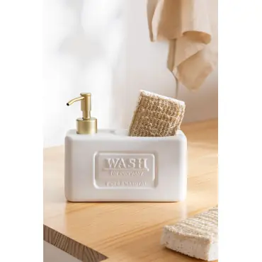 Dispenser di sapone per cucina in ceramica Yaddiel Gold