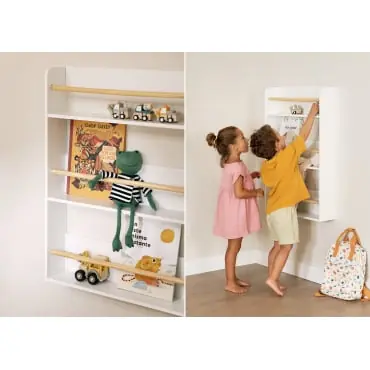 Mensola da parete in MDF e legno di pino Tom Kids