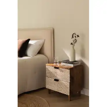 Comodino 50x35 cm in legno di mango Balary