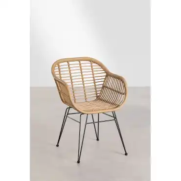 Set di 2 sedie da giardino con braccioli in rattan sintetico Zole