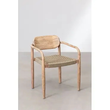 Set di 2 sedie da pranzo con braccioli in legno Naele