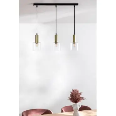 Lampada a sospensione da soffitto in ferro e cristallo Andaluz