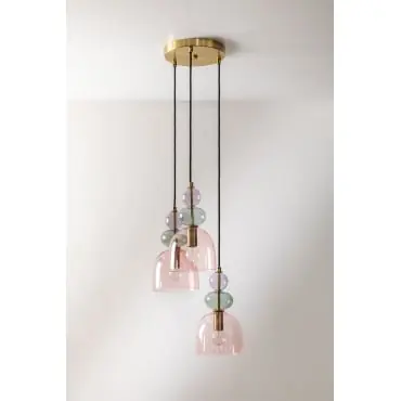 Lampada da Soffitto in Cristallo a 3 Punti Luce Bezany Colors