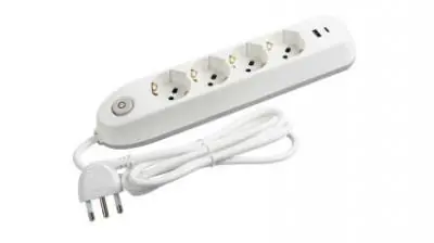 Multipresa poker Bticino 4 p.+2usb a-c bianca