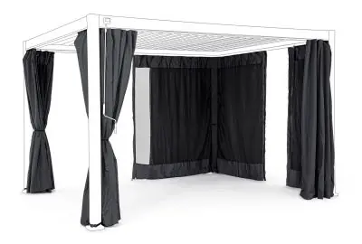 Set zanzariere per pergola Bizzotto Ocean 3 x 4 antracite