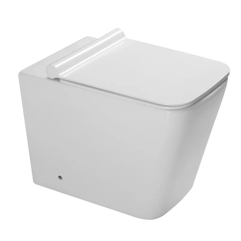 Vaso WC a pavimento bianco lucido filo parete con sedile Nebida Aquanos