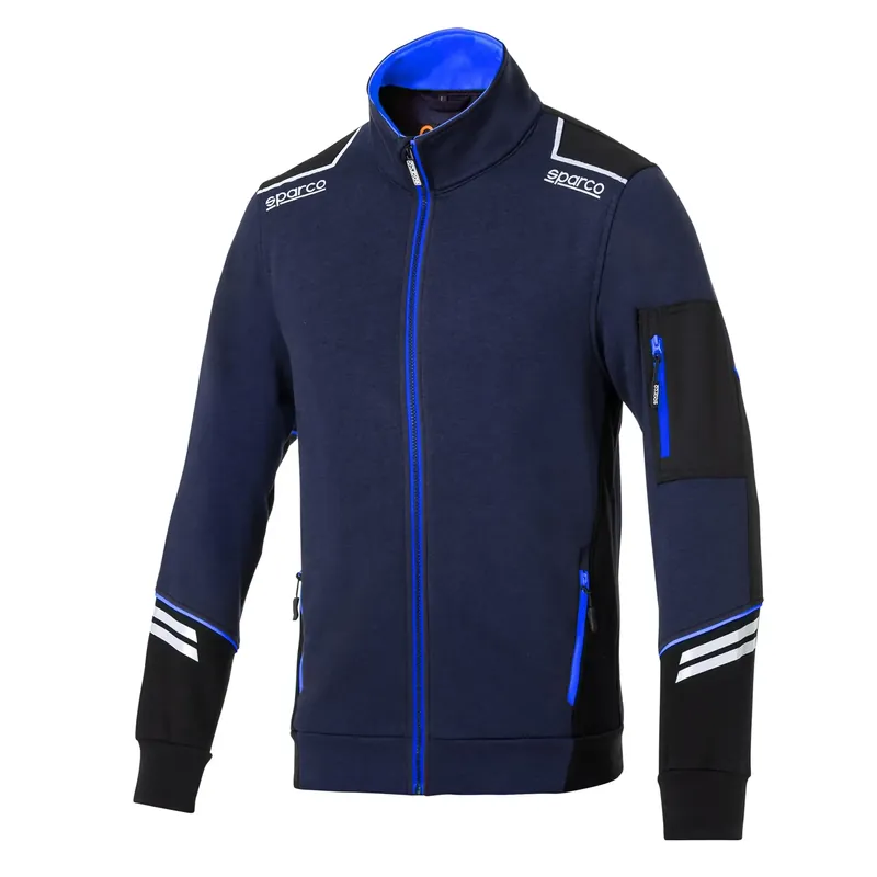 Felpa Tecnica Full Zip Blu Navy e Azzurro Alabama Sparco