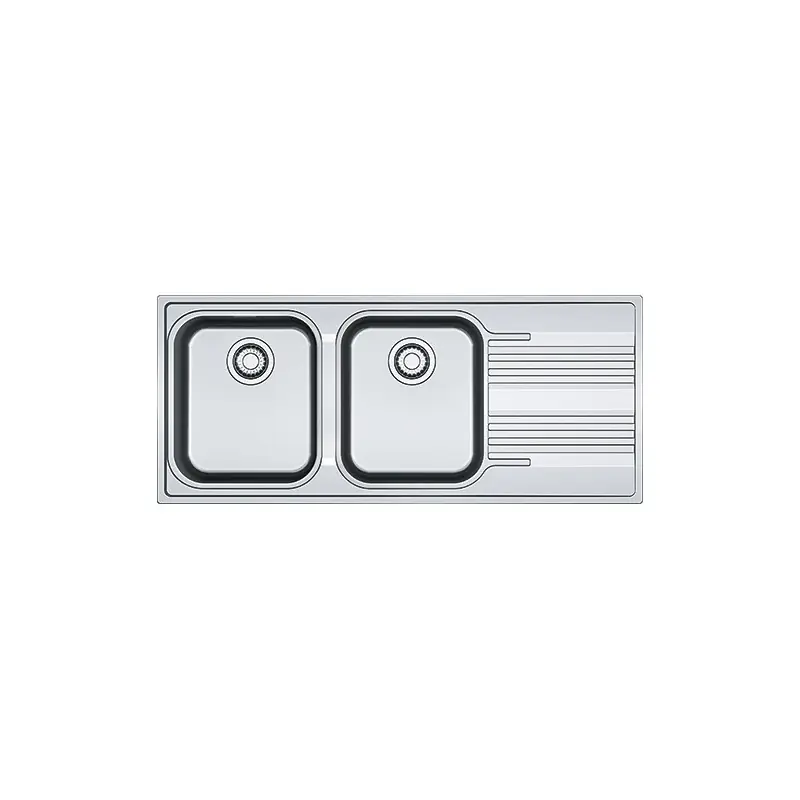 PRONTA CONSEGNA - Franke: Lavello due vasche con gocciolatoio a destra Smart SRX 621 101.0356.895 finitura inox satinato da 116x50 cm