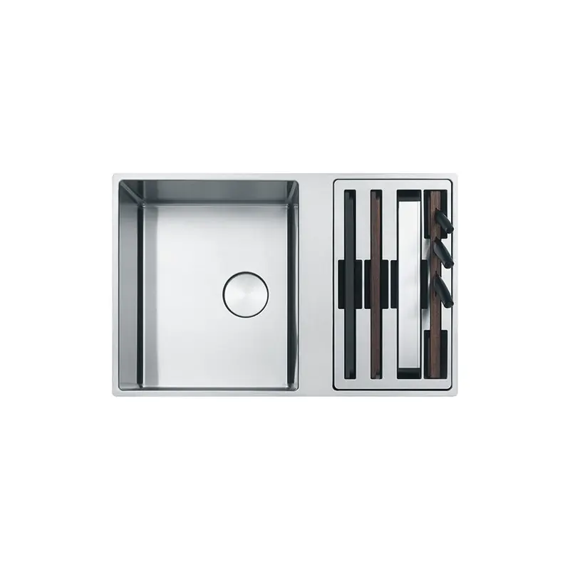 PRONTA CONSEGNA - Franke: Lavello una vasca con vano accesorio reversibile Box Center BWX 220-41-27 127.0579.559 finitura inox satinato da 79x5