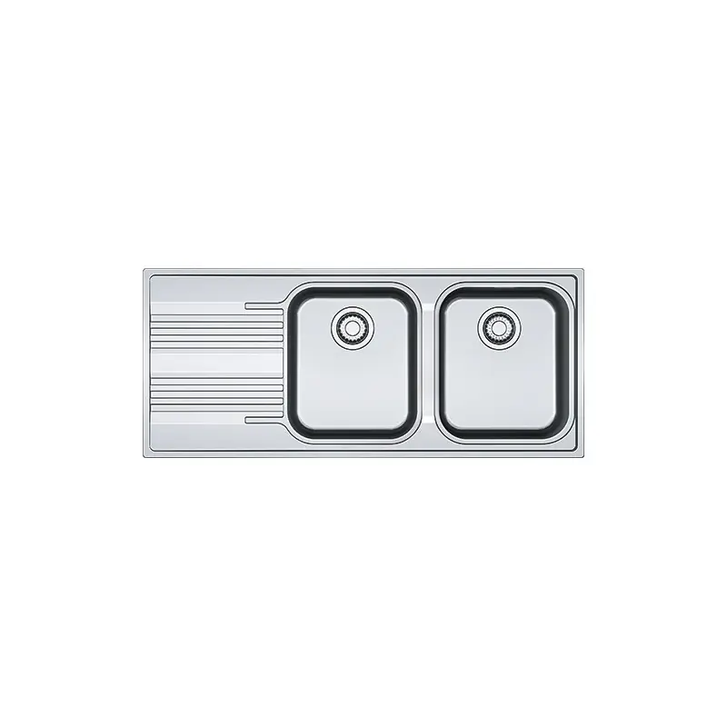 PRONTA CONSEGNA - Franke: Lavello due vasche con gocciolatoio a sinistra Smart SRX 621 101.0356.896 finitura inox satinato da 116x50 cm