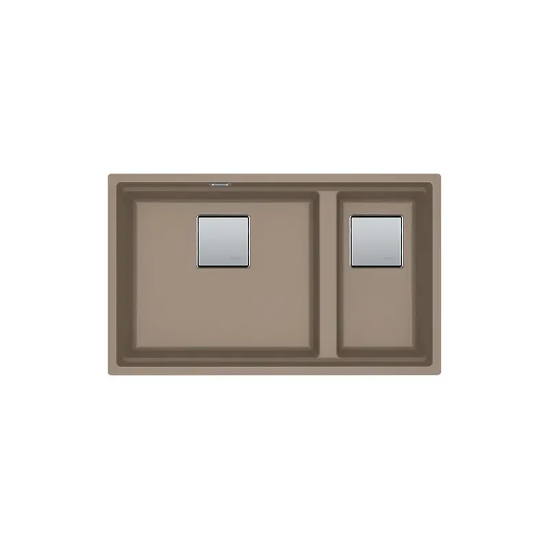 Franke: Lavello due vasche Vasche Kubus 2 Sottotop KNG 120 125.0529.872 finitura fragranite oyster da 72x42 cm