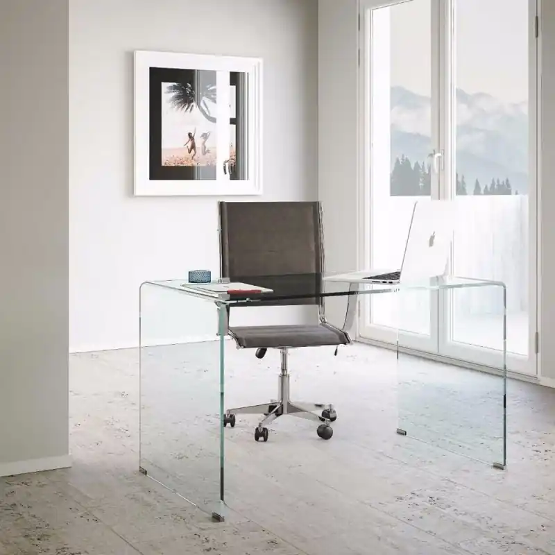 Itamoby Scrivania Glassy in vetro trasparente da 120x70 cm