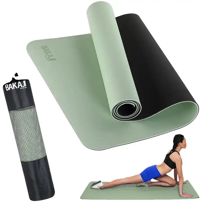 Tappetino Yoga Aerobica Pilates Tappeto Allenamento Fitness Palestra Verde Nero