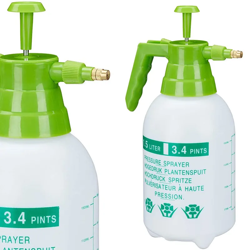 Spruzzatore a Pressione 1,5 Lt Ugello Regolabile in Ottone da Giardino Pesticidi