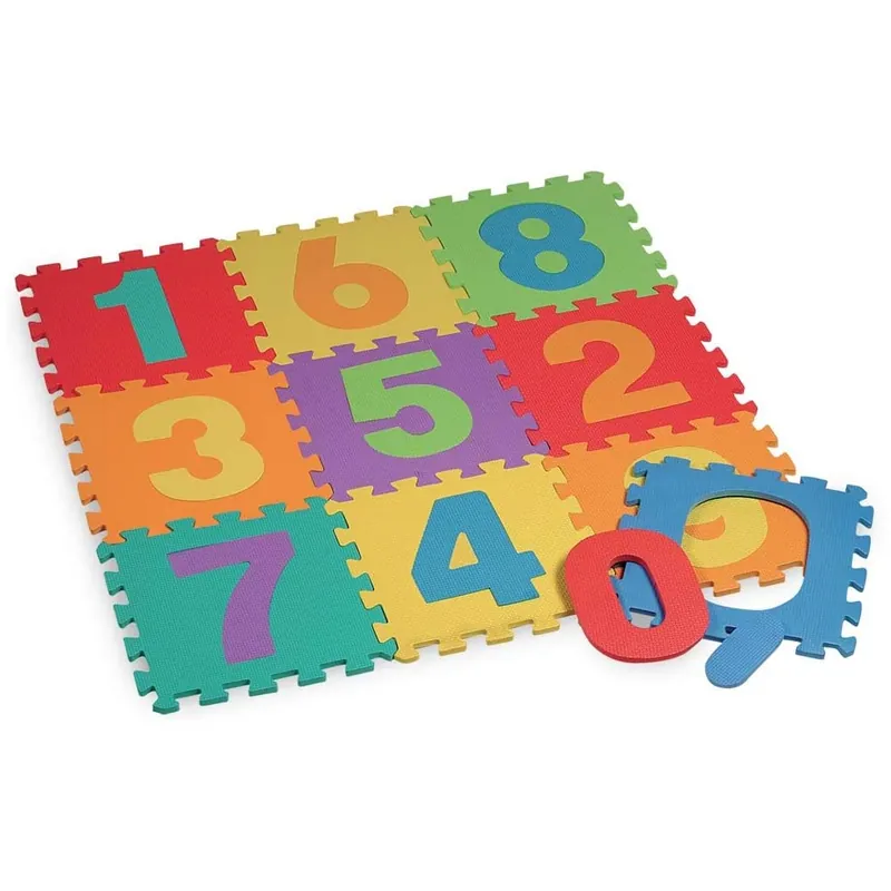 Tappetino Tappeto Puzzle Maxi Numeri Colorati Gioco Bambino 10pz 30x30 Gomma EVA