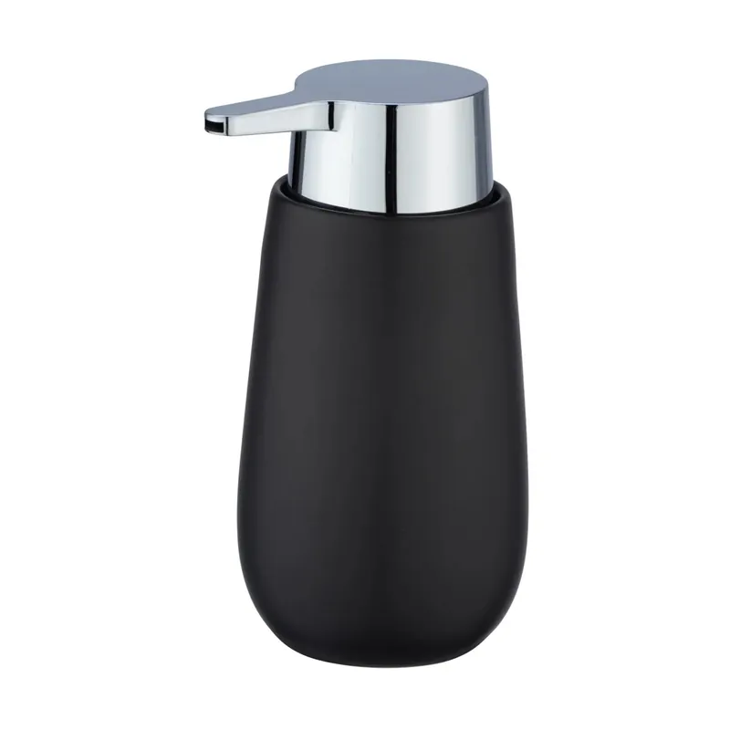 Dispenser sapone Wenko Badi in ceramica 320 ml nero