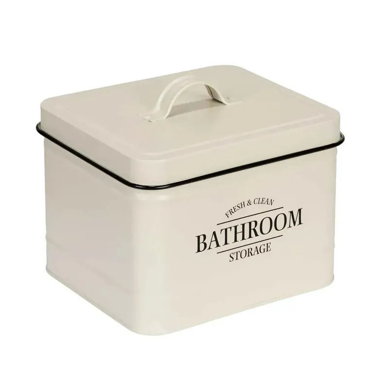 Contenitore da bagno con coperchio Uri beige