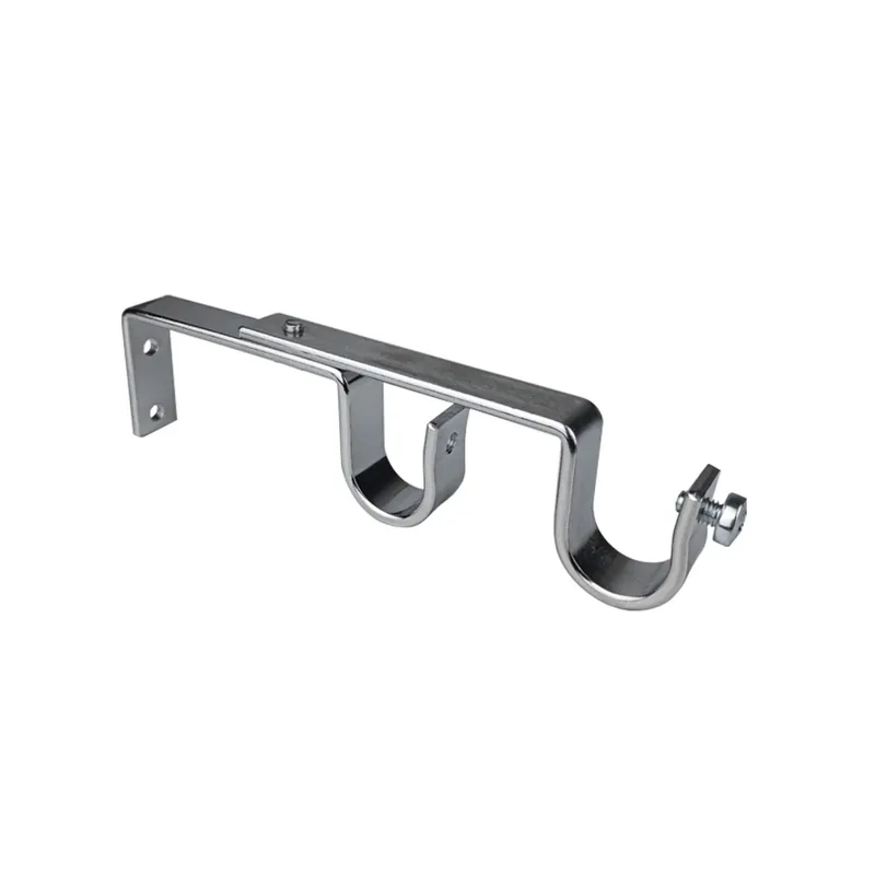 Supporto bastone tenda doppio Ø 2 x L 15 cm cromo