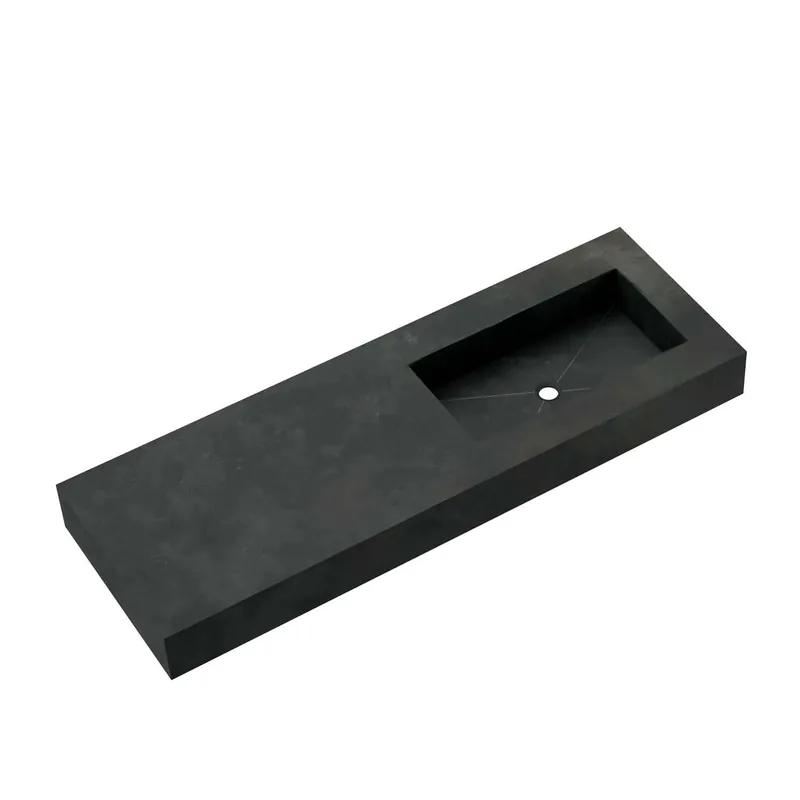 Top bagno gres Caren fascia "B" con vasca integrata sp 14 cm 85,5x46,5 cm