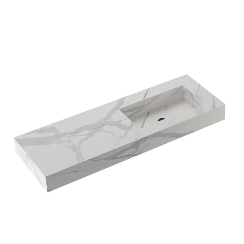 Top bagno HPL Caren con vasca integrata sp 14 cm 85,5x51,2 cm
