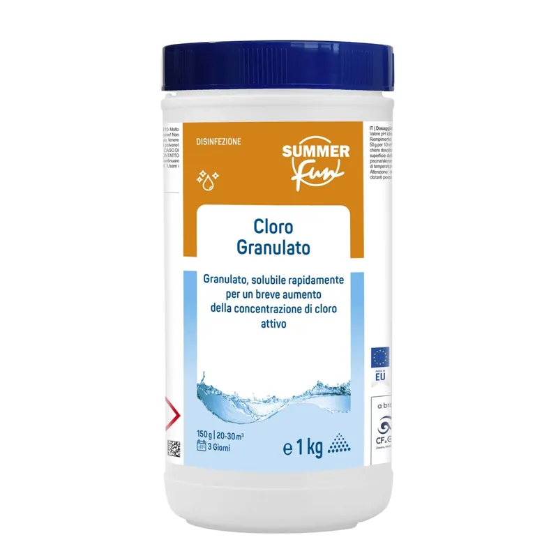 Cloro rapido granulato disinfettante shock piscina 1.2 kg